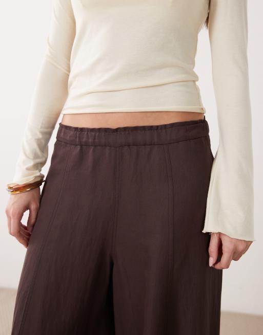 Mango relaxed pants in plum, 3 of 5