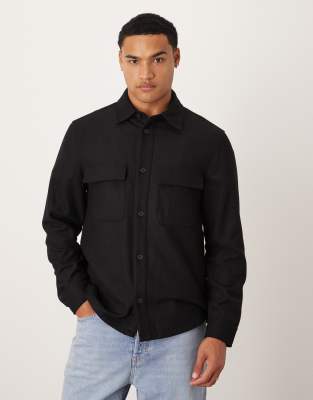 Mango Relaxed Shacket In Animal Print