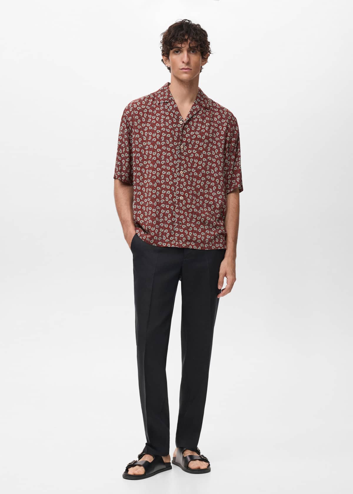 Mango relaxed shirt in red print