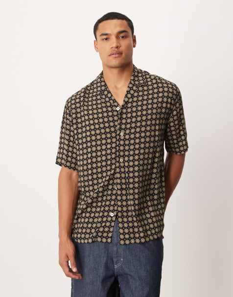 Mango relaxed shirt in tile print - view 1