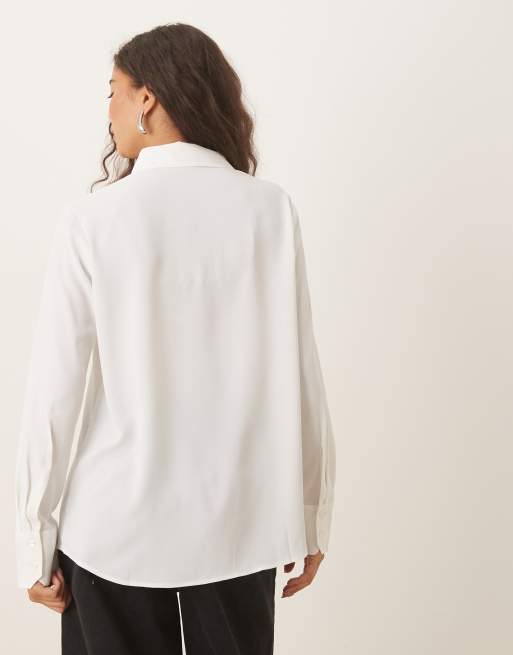 Mango relaxed shirt in white, 3 of 4