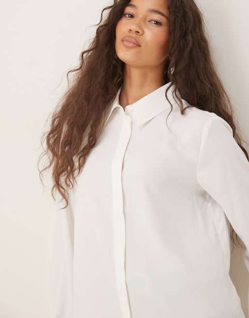 Mango relaxed shirt in white, 4 of 4