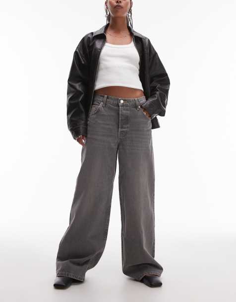 Mango relaxed straight jeans in washed black - view 1
