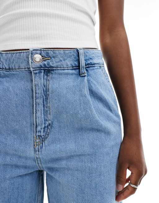 Mango relaxed straight leg jeans in light blue, 2 of 5