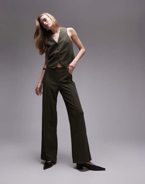 Mango relaxed suit set in khaki - view 1