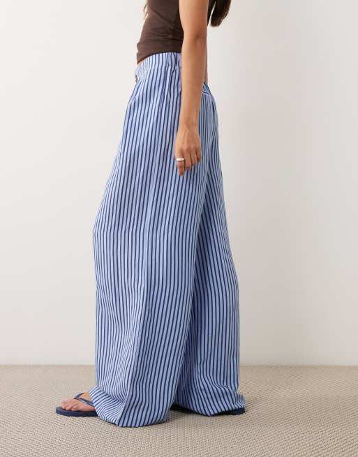Mango relaxed trouser in blue stripe, 2 of 5