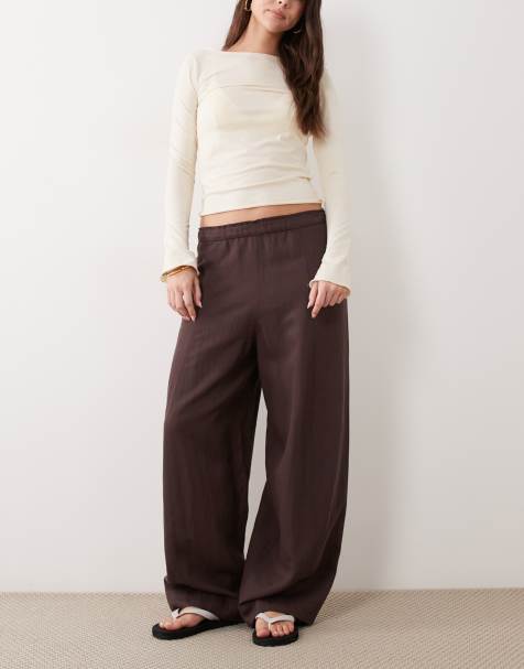 Mango relaxed trouser in plum - view 1