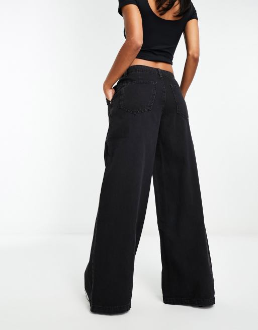 Pantalon palazzo negro mango new arrivals