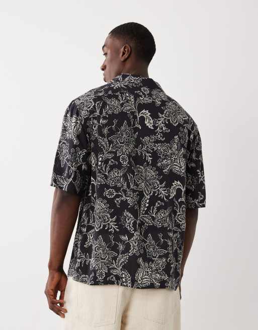 Mango retro paisly print shirt co-ord in black, 5 of 5