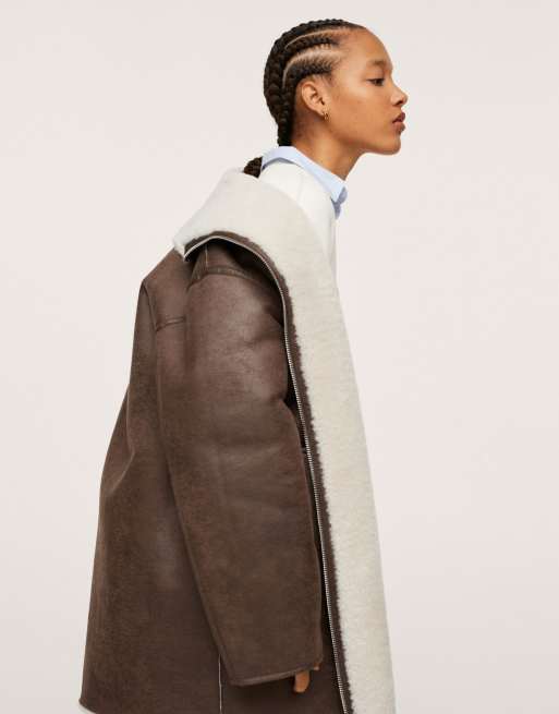 Mango sheepskin coat sale