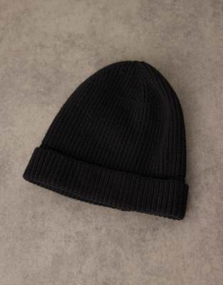 Mango Rib Beanie In Black