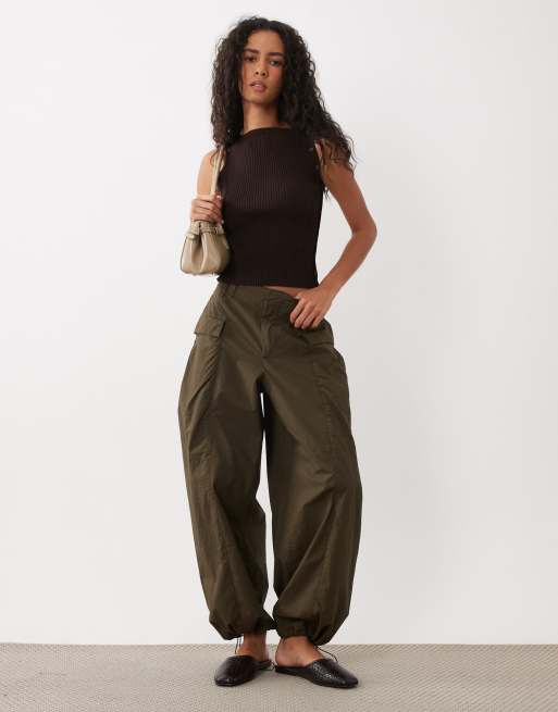 Mango ribbed boat neck sleeveless top in chocolate, 2 of 4