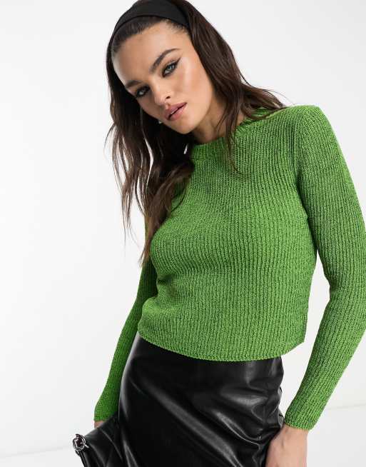 Mango shop green sweater