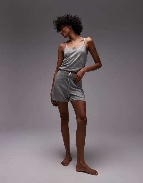Mango ribbed pajama set in sage - view 1