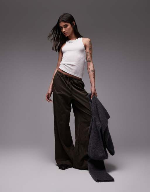 Mango ribbed racer neck tank top in white, 2 of 4