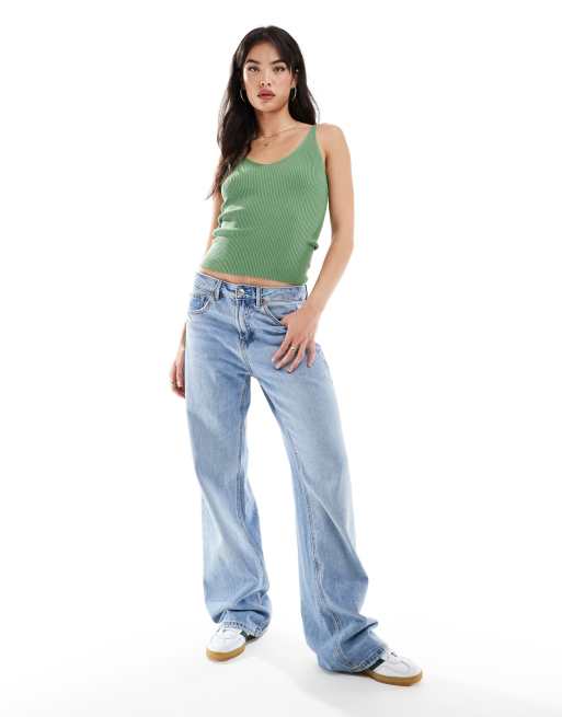 MANGOPOP Women's Scoop Neck Long Sleeve Bodysuit - Stretchy Rayon/Spandex, Snap Closure, Deep Green Medium - View #3