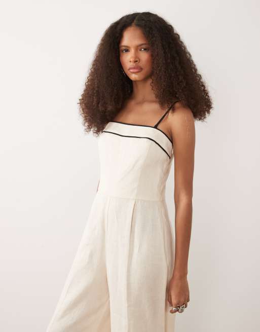 Mango – Riemchen-Jumpsuit in Beige, 2 von 4
