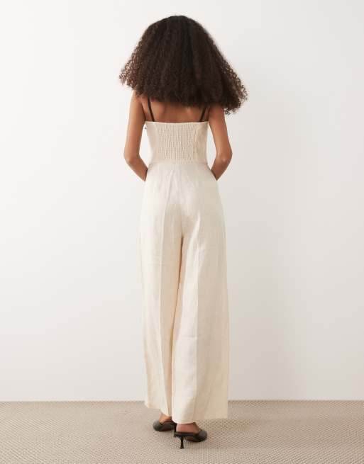 Mango – Riemchen-Jumpsuit in Beige, 4 von 4
