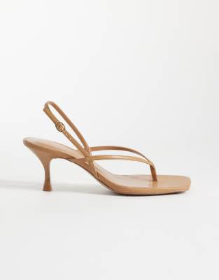 Riemchen-Sandaletten in Braun mit Absatz-Brown Brown 34