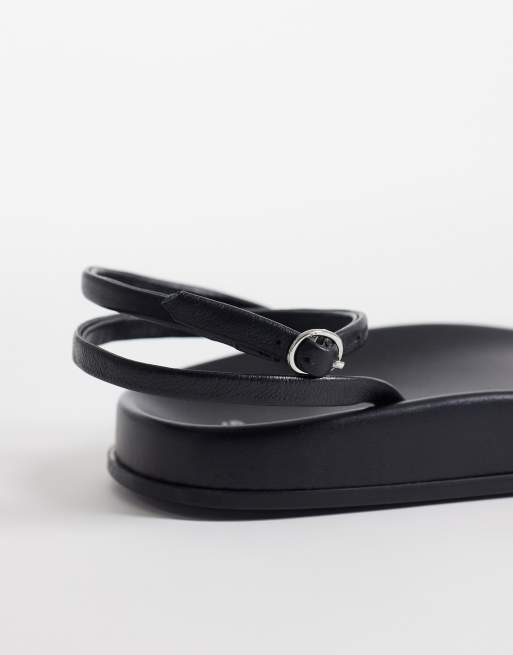 Mango – Riemchensandalen aus 100% Leder in Schwarz mit Zehendetail, 3 von 4