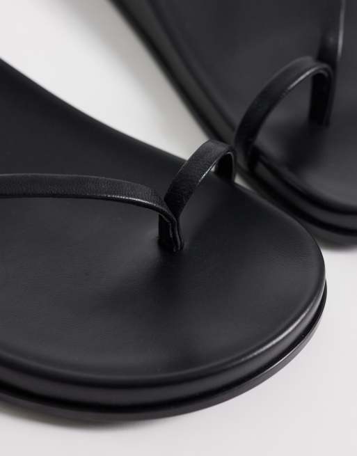 Mango – Riemchensandalen aus 100% Leder in Schwarz mit Zehendetail, 4 von 4