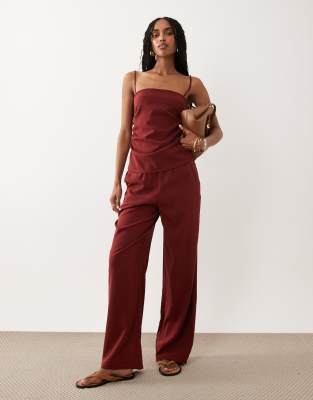 Mango Riga Relaxed Pants In Brown