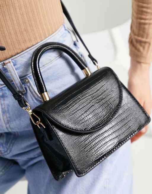 Mango rigid mini bag in black