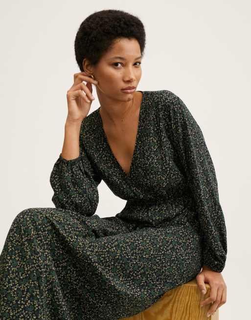 Manches Longues Robe Fleuri Mango Robe Courte Manches Longues