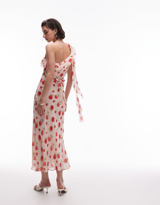 Maxi Dress Robe One Shoulder Mango Hotel Robe Longue Fleurs Mango