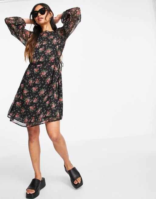 Mango - Robe babydoll à imprimé floral