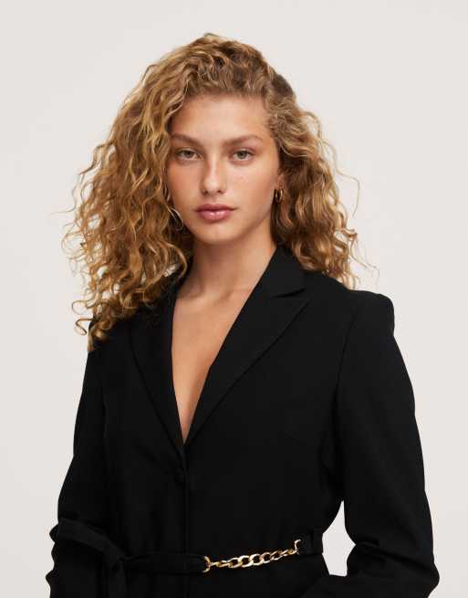 Mango Robe blazer avec cha ne Noir