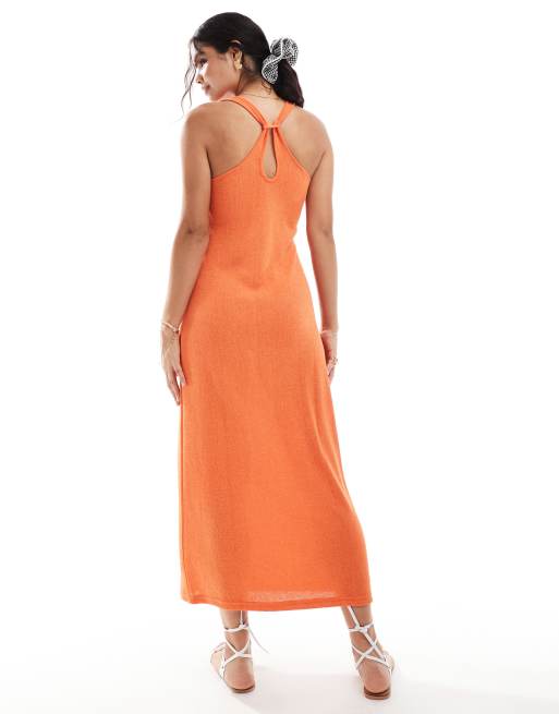 Mango robe orange best sale