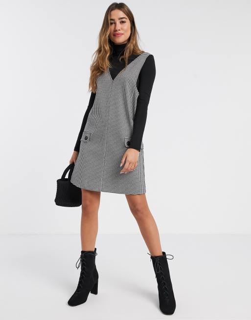 Mango Robe chasuble col V avec imprim pied de poule ASOS