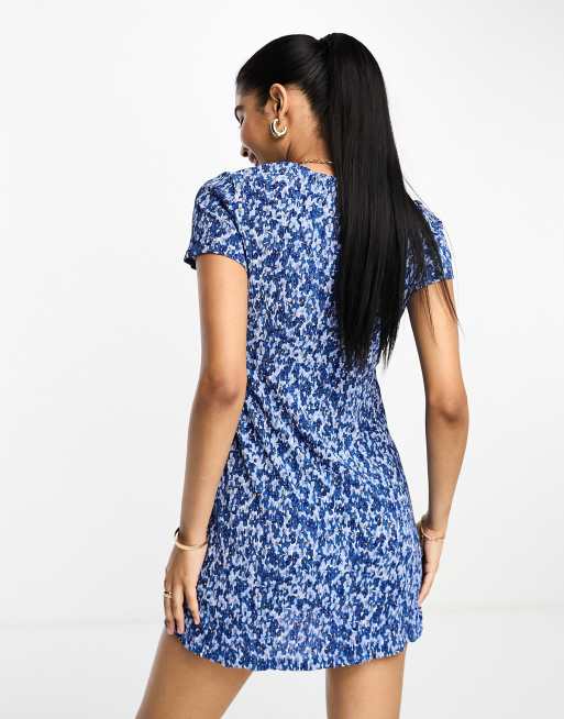 Robe Esprit Manches Courtes Bleue Taille 40 - Décontracté, Coupe Ample, été