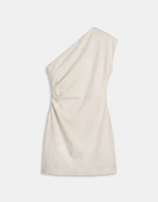 Mango - Robe courte froncée asymétrique - Crème, 8 de 8