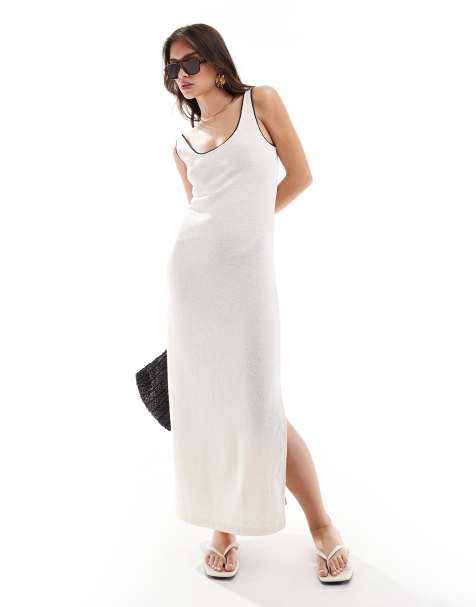 Mango - Robe crochetée mi-longue - Blanc - view 1