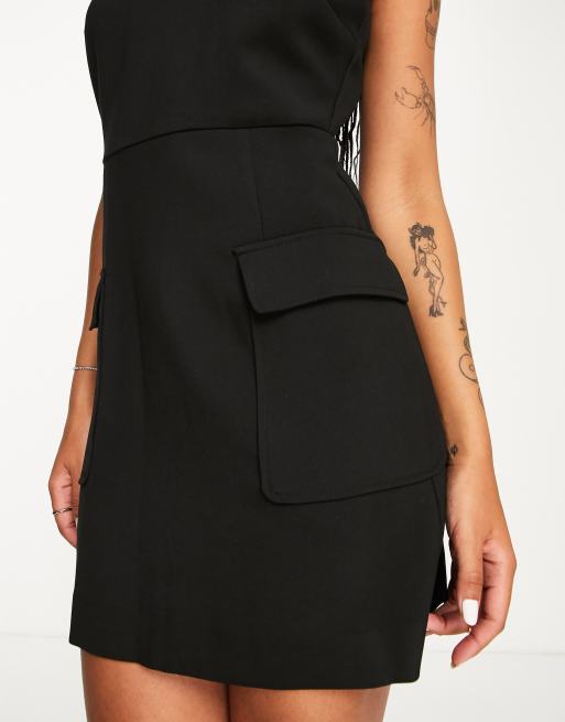Mango Robe droite a col montant Noir ASOS