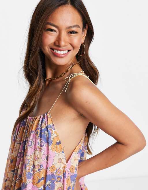 Mango - Robe fluide à bretelles - Rose fleuri, 3 de 4