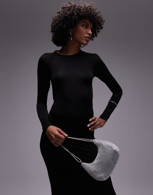 Mango Robe longue à dos ouvert Noir ASOS