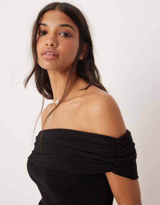 Mango - Robe longue à épaules dénudées - Noir, 2 de 4