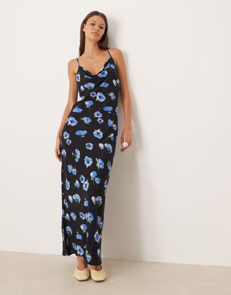 Mango - Robe longue à fleurs avec encolure bénitier - view 1
