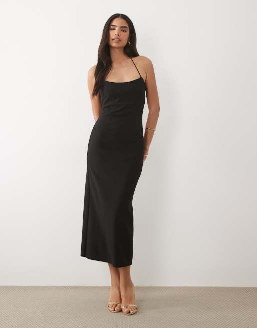 Mango - Robe longue dos nu à bretelles - Noir, 2 de 4