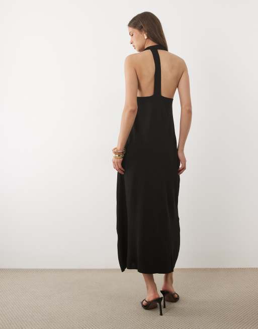 Mango - Robe longue dos nu près du corps - Noir, 4 de 4