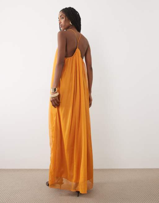Mango - Robe longue fluide - Orange vif, 3 de 4