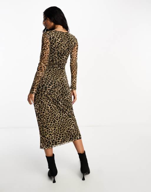 Animal-print fluid dress - Woman