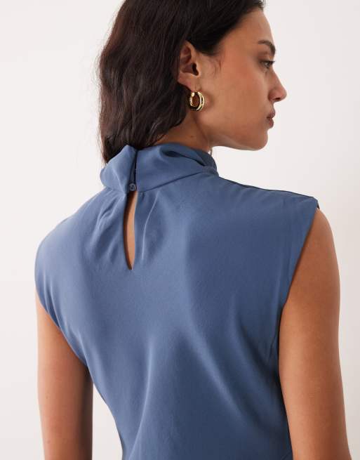 Mango - Robe longue sans manches - Bleu cendré, 4 de 4