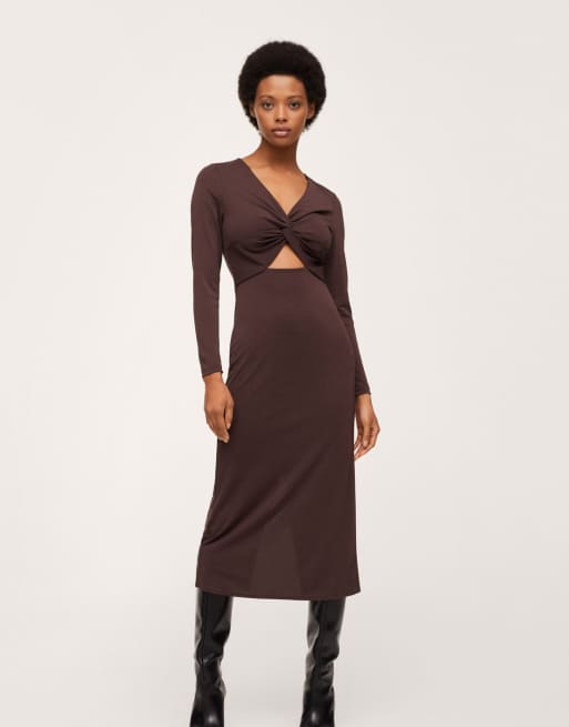 Mango robe outlet marron