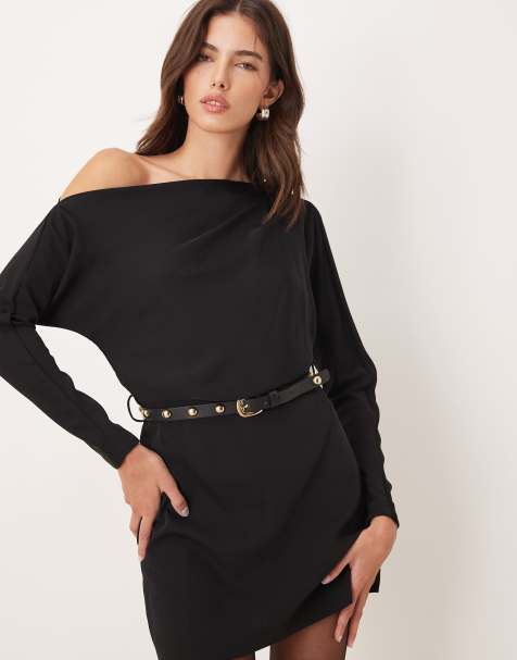 Mango - Robe mi-longue à épaules dénudées - Noir - view 1