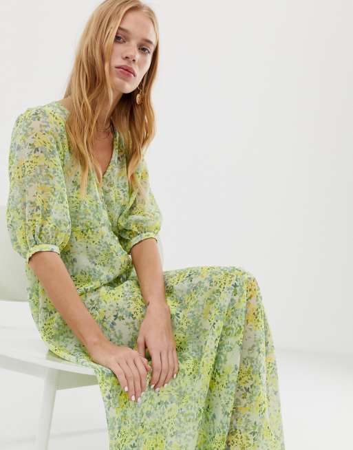 Robe mango verte discount fleurs