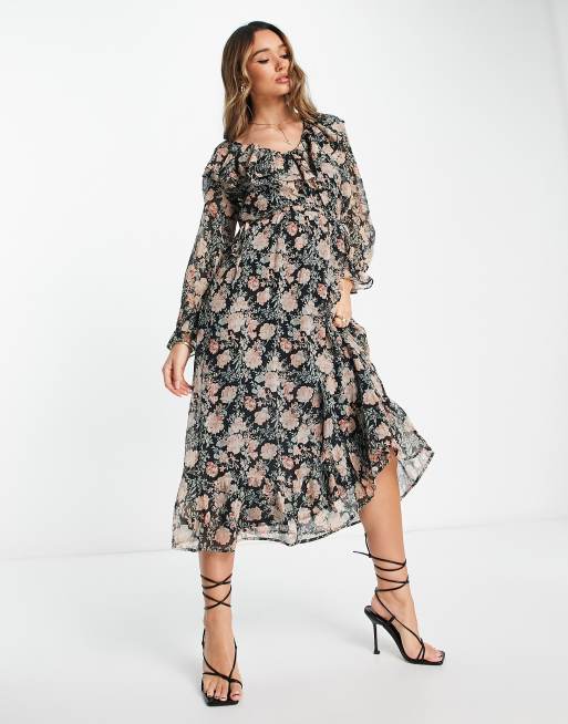 Robe mango best sale longue imprimé fleuri